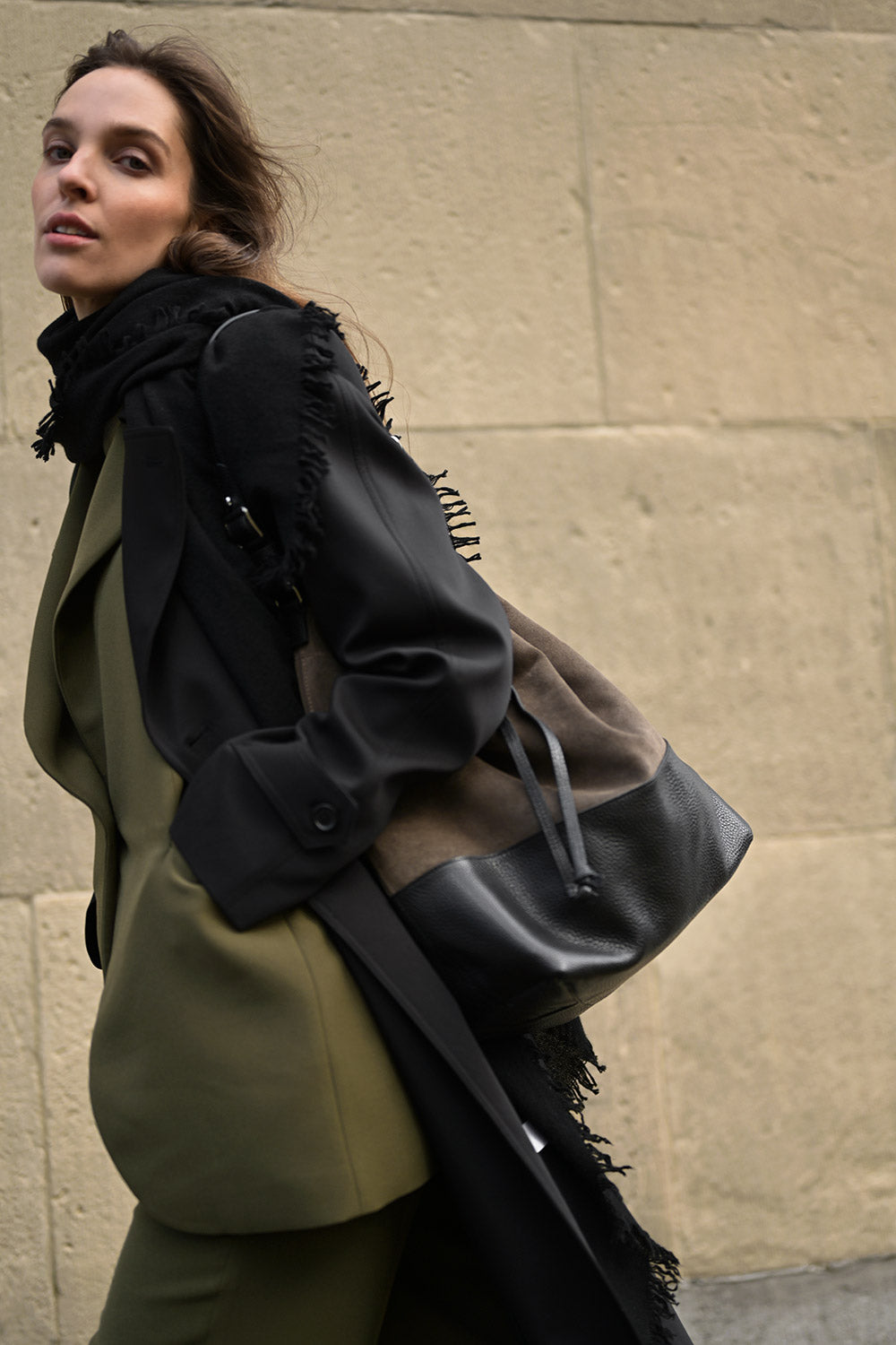 Quelara Wool Stola - nero