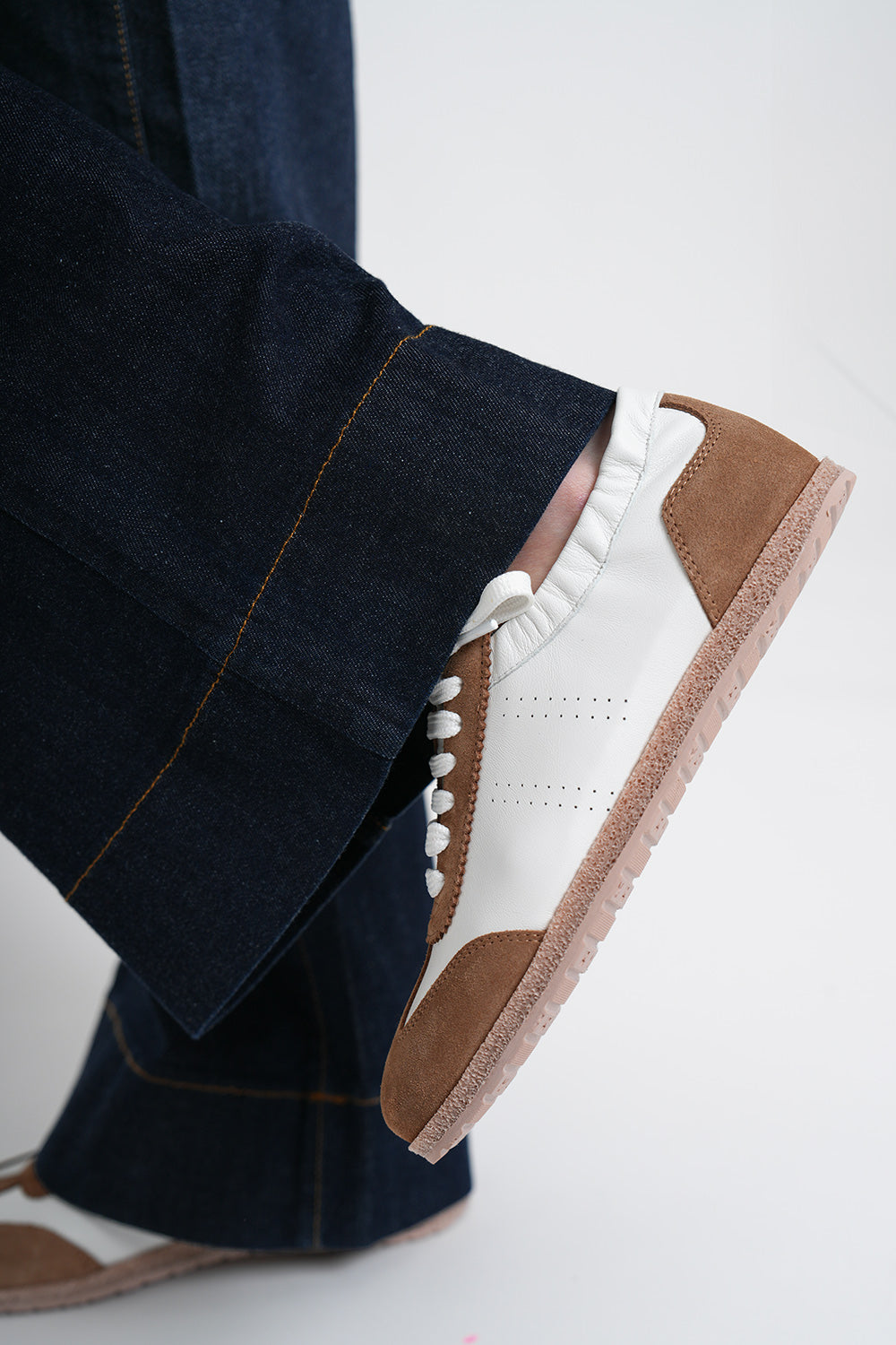 Alba Cr Gu Shoe - cognac white