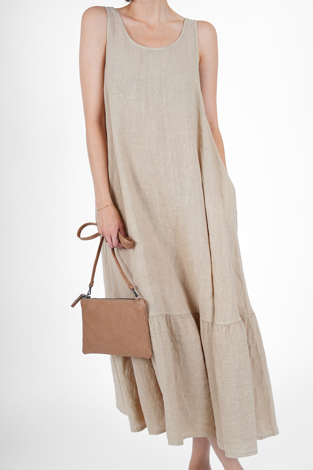Aline Linen Dress - beige
