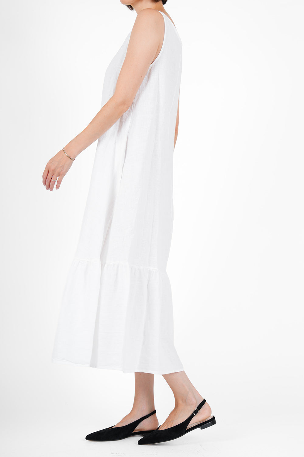 Aline Linen Dress - white
