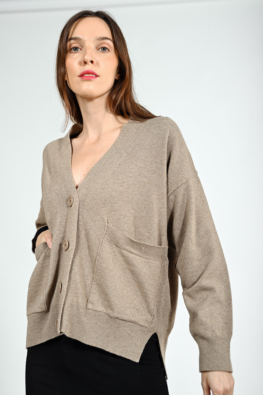 Anada Wool Cardigan - taupe