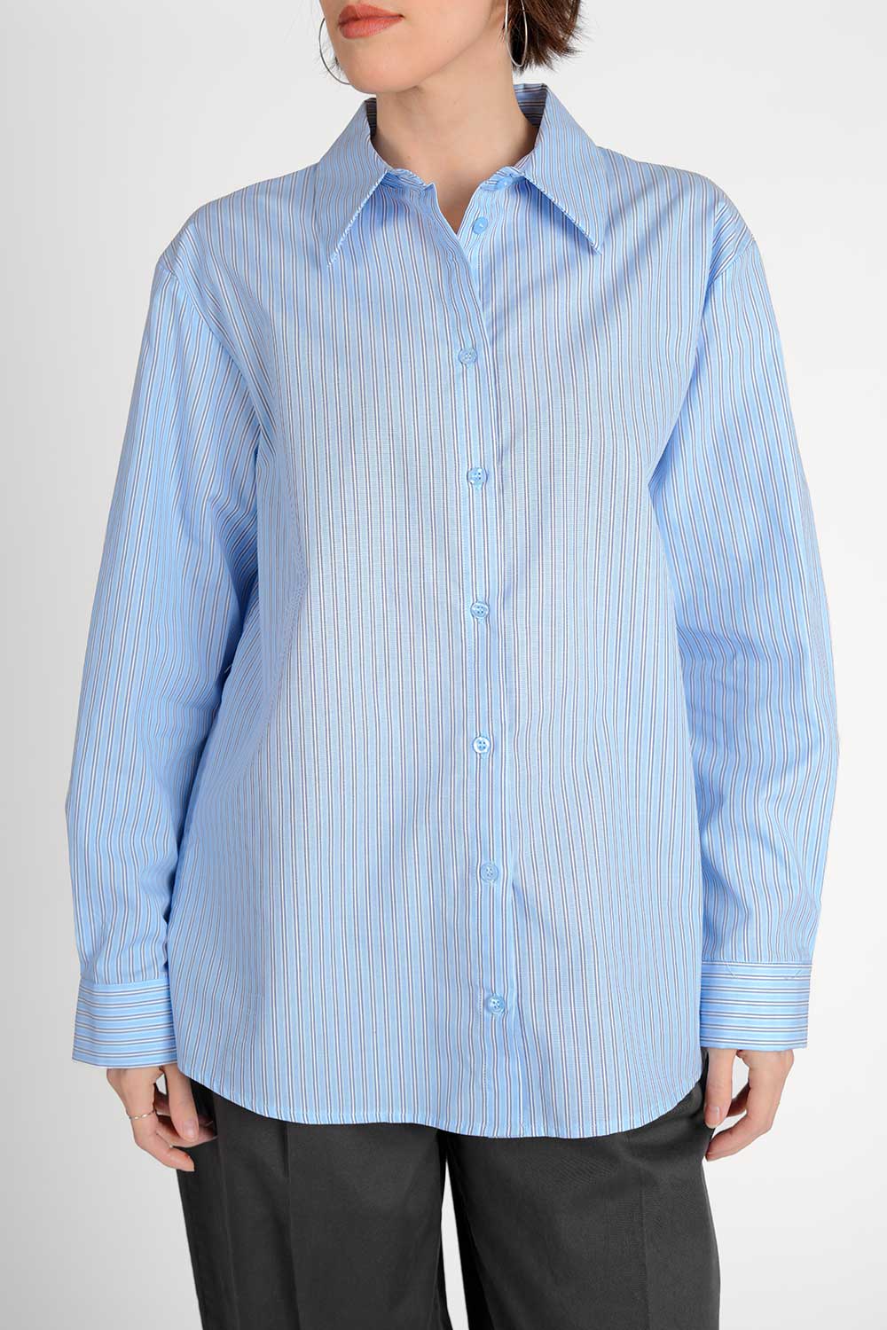 Calea Blouse - light blue stripes