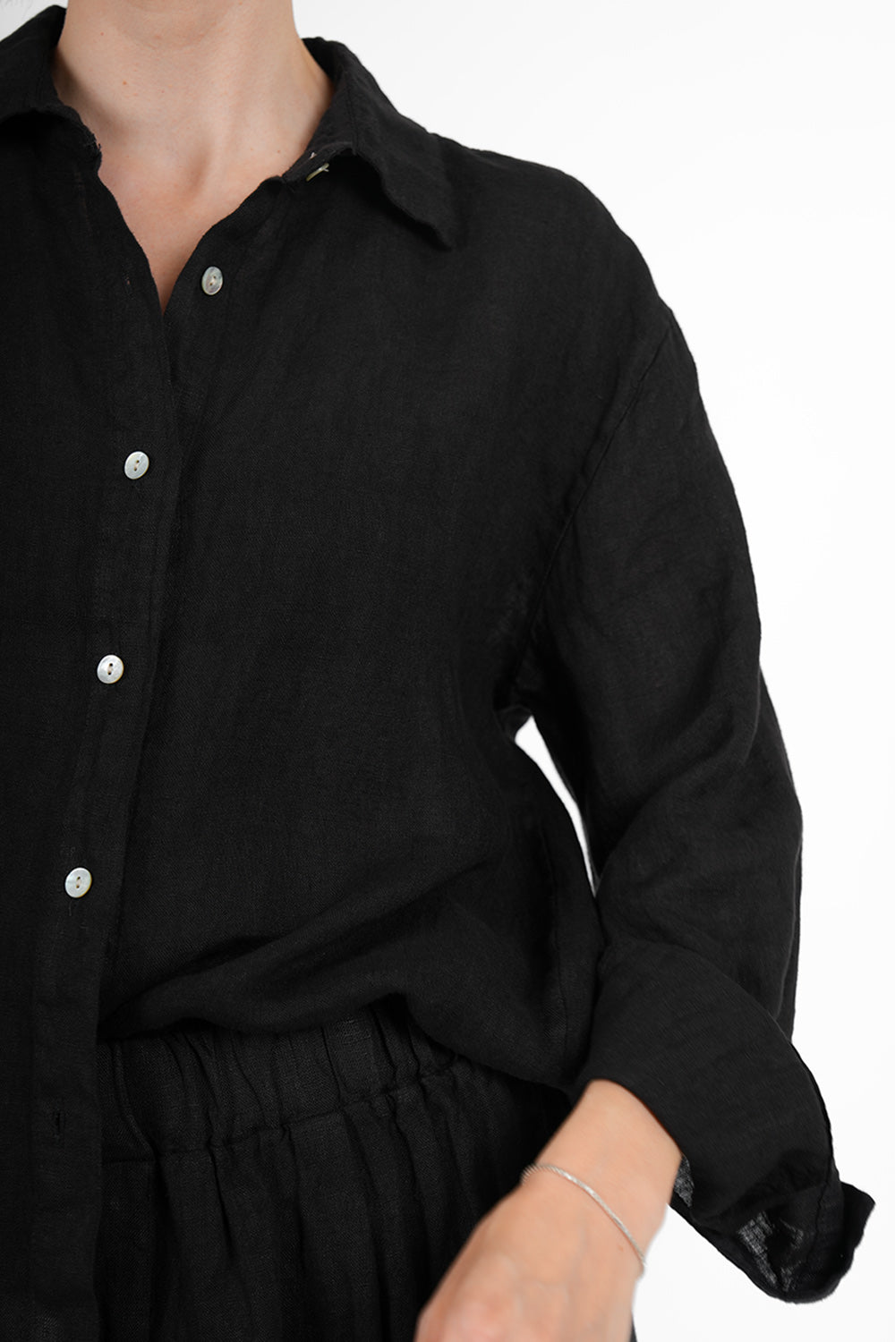 Camilo Linen Blouse - black