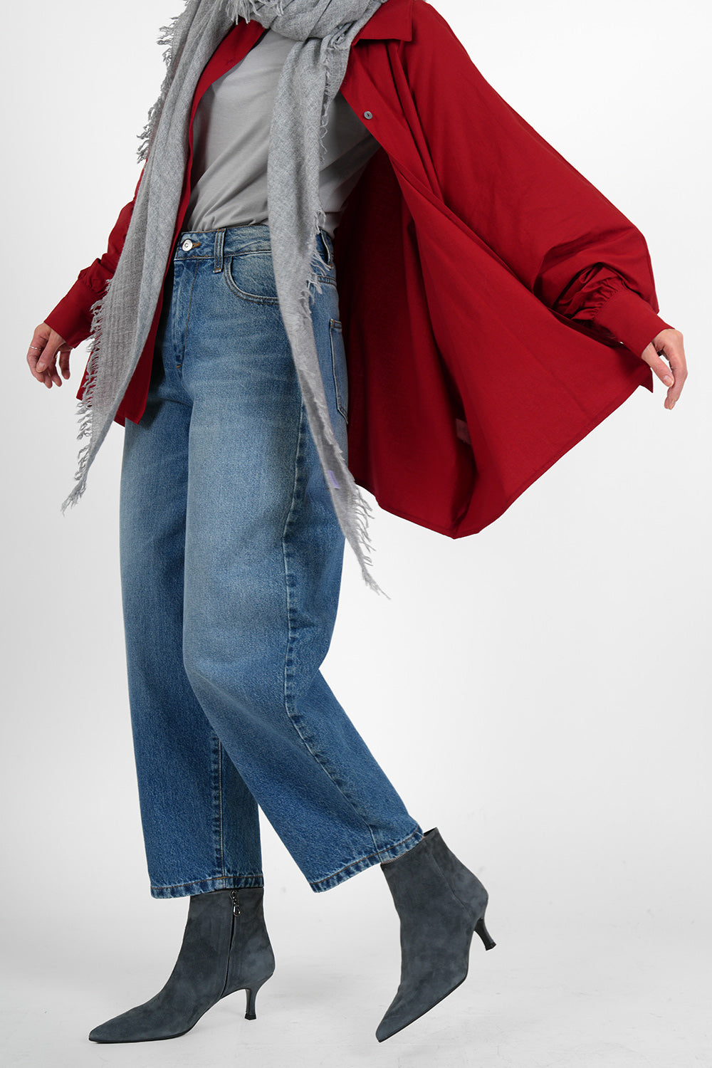 Cerena Poplin Blouse - red