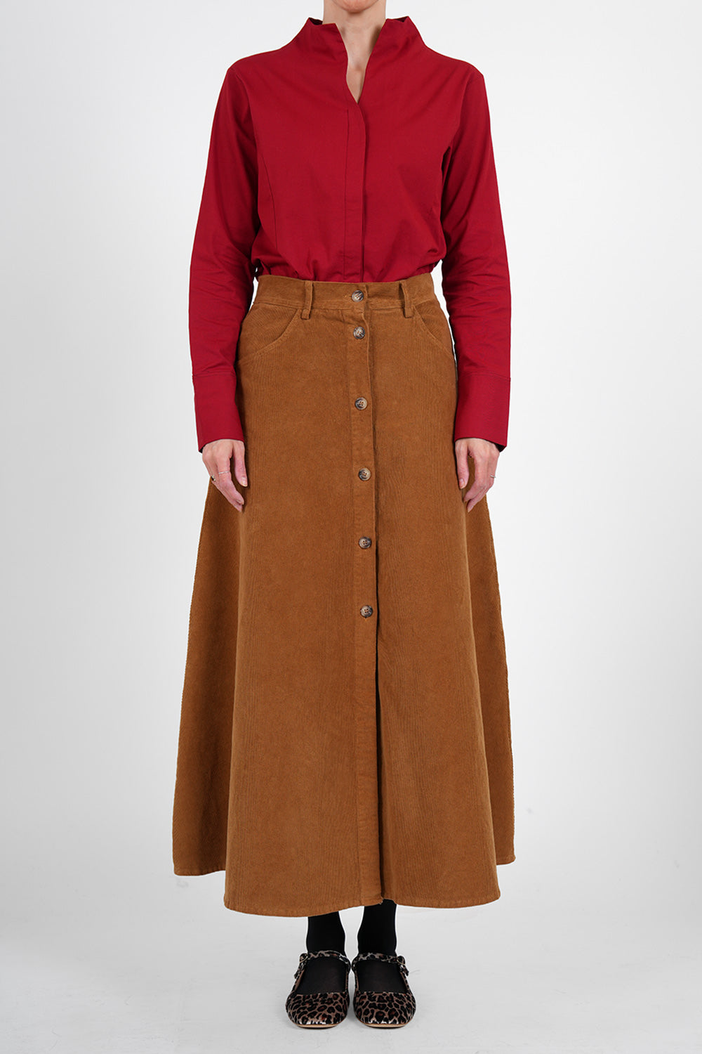 Cilla Poplin Blouse - red