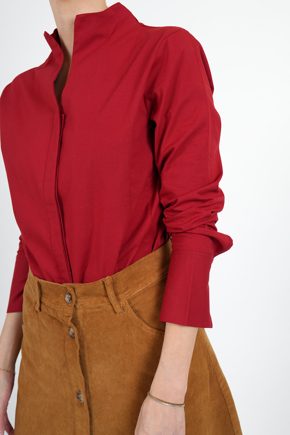 Cilla Poplin Blouse - red