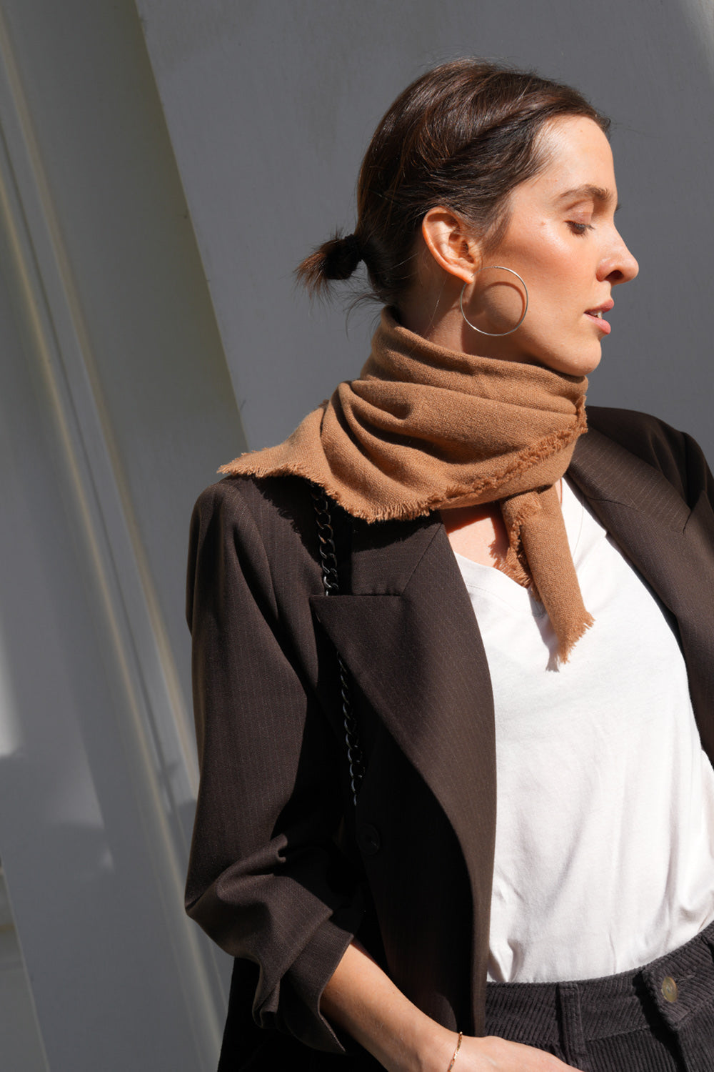 Claire Wool Scarf - cinnamon