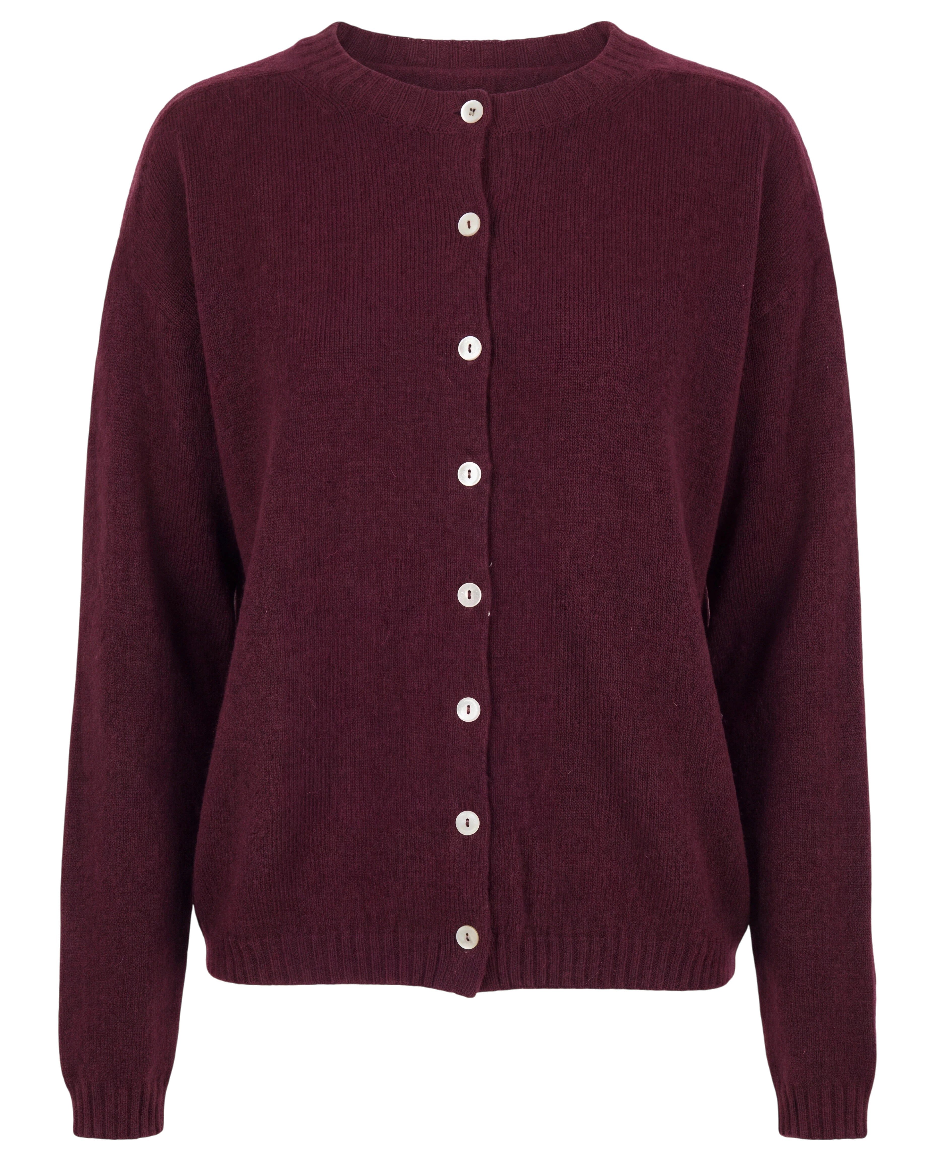 Estella Wool Cardigan - burgundy