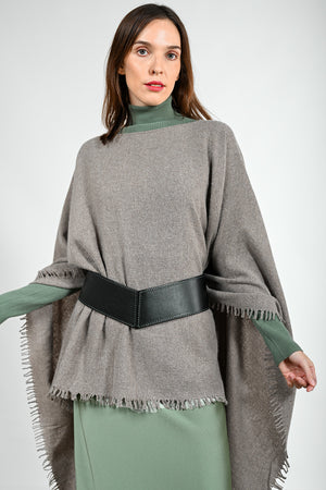 New Poncho Wool & Cashmere - taupe