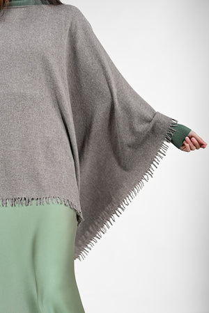 New Poncho Wool & Cashmere - taupe