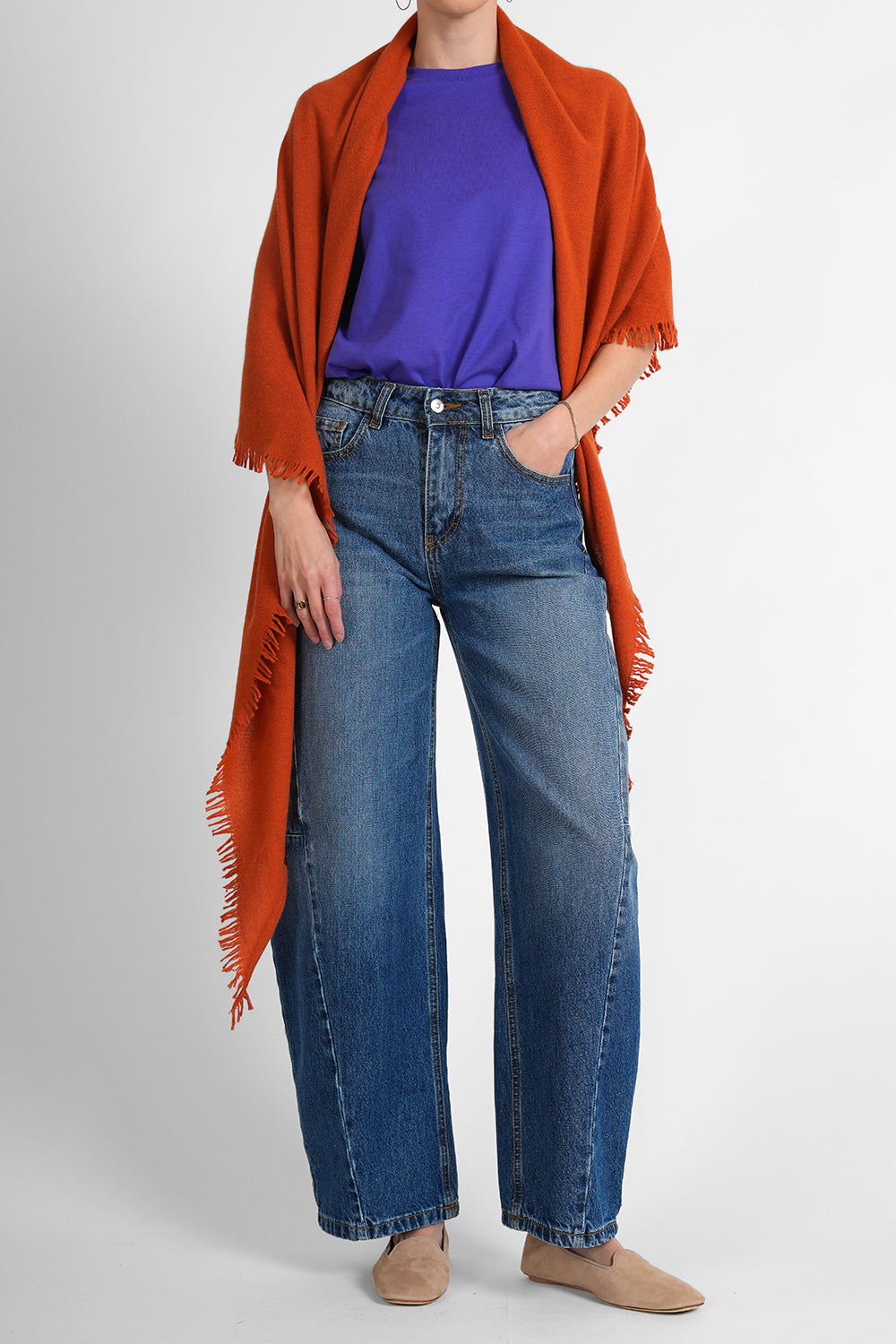 Quelara Wool Stola - tangerine