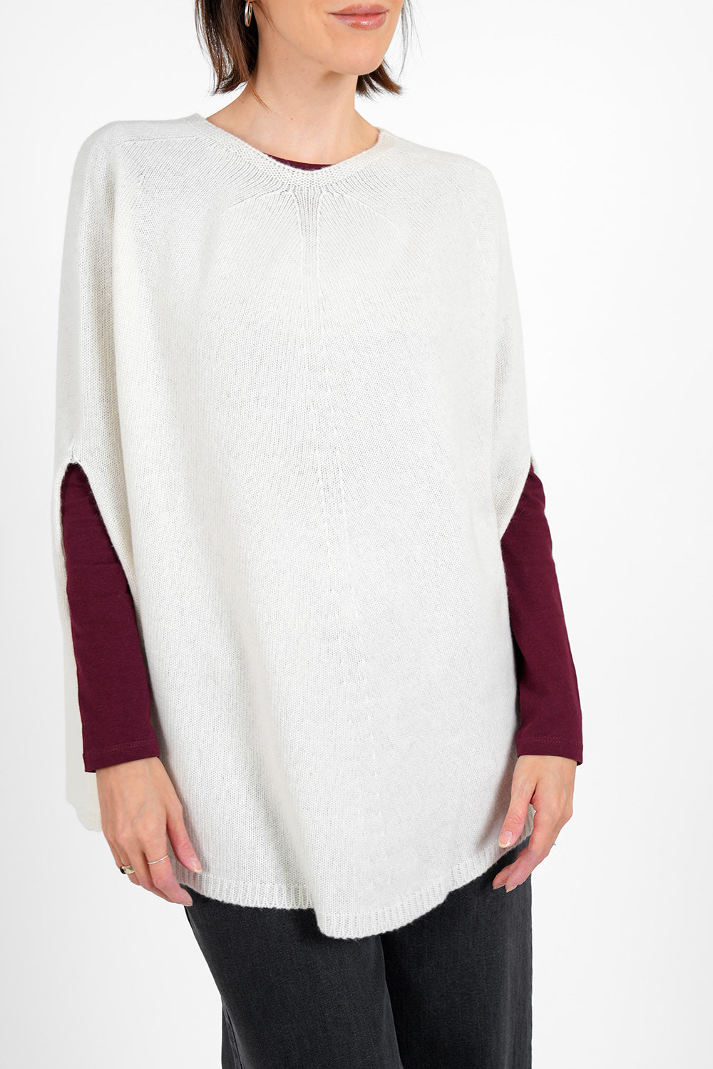 Quinn Cashmere Poncho - cream