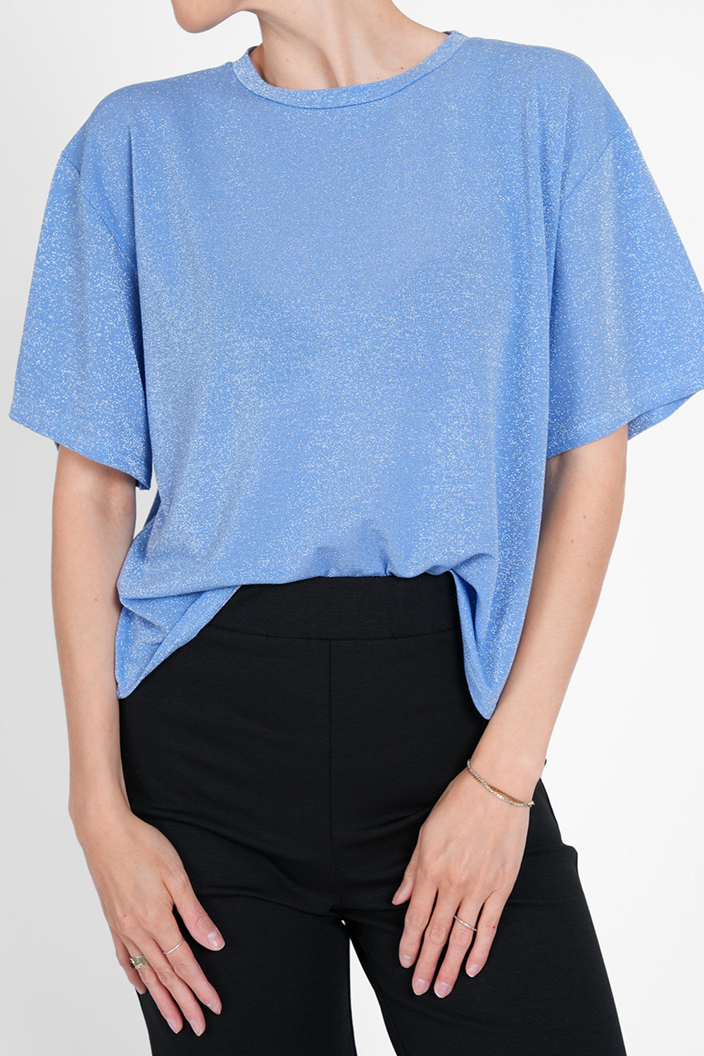 Talea Lurex Shirt - sky
