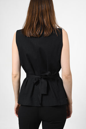 Tomina Leinen Blouse - nero