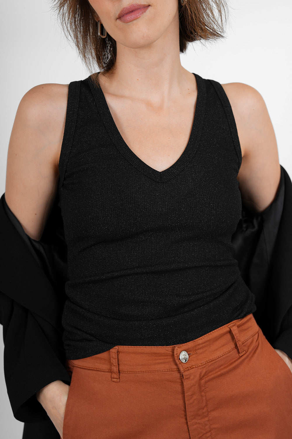 Toula Lurex Top - black