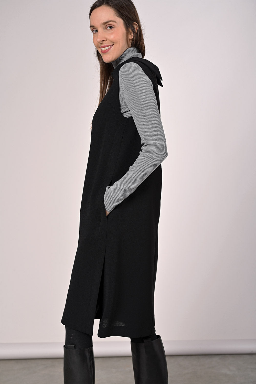 Arcadia Dress nero www.prego PREGO made with love
