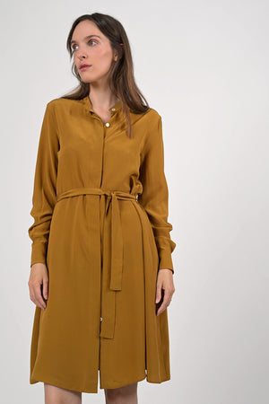 Aura Silk Dress - oldgold