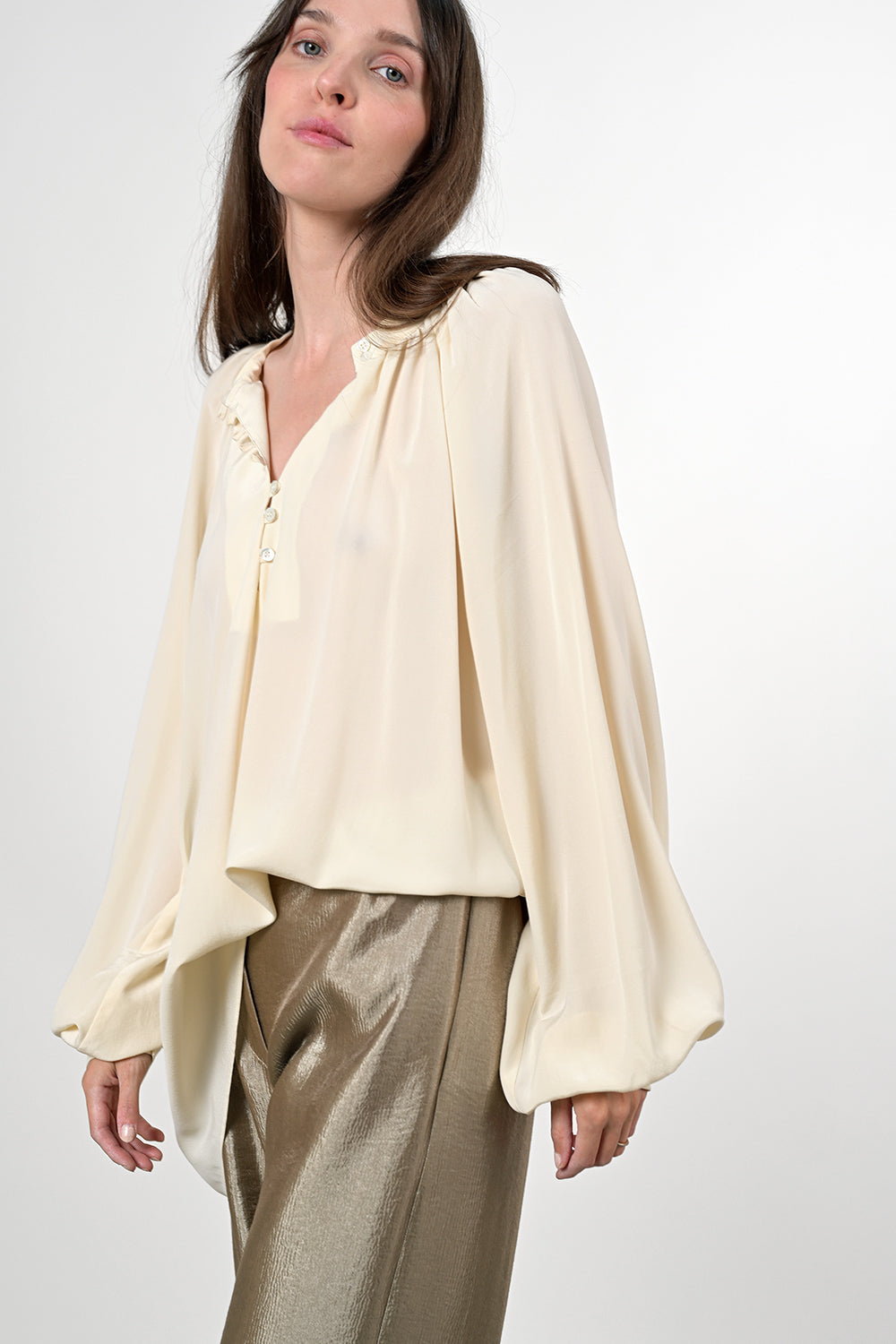 Calana Silk Blouse - oat