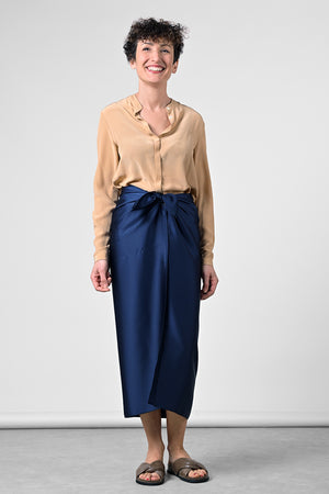 Camille Silk Blouse - camel