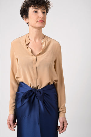 Camille Silk Blouse - camel