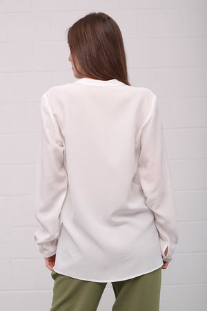 Camille Silk Blouse - latte