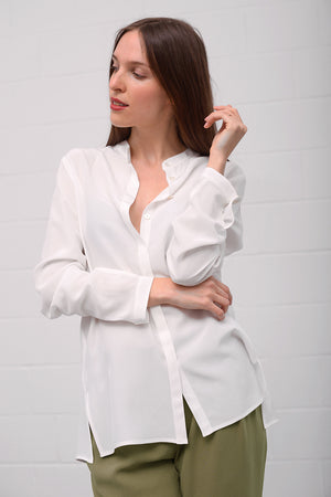 Camille Silk Blouse - latte