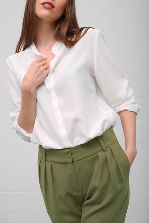 Camille Silk Blouse - latte