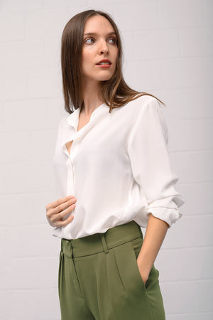 Camille Silk Blouse - latte