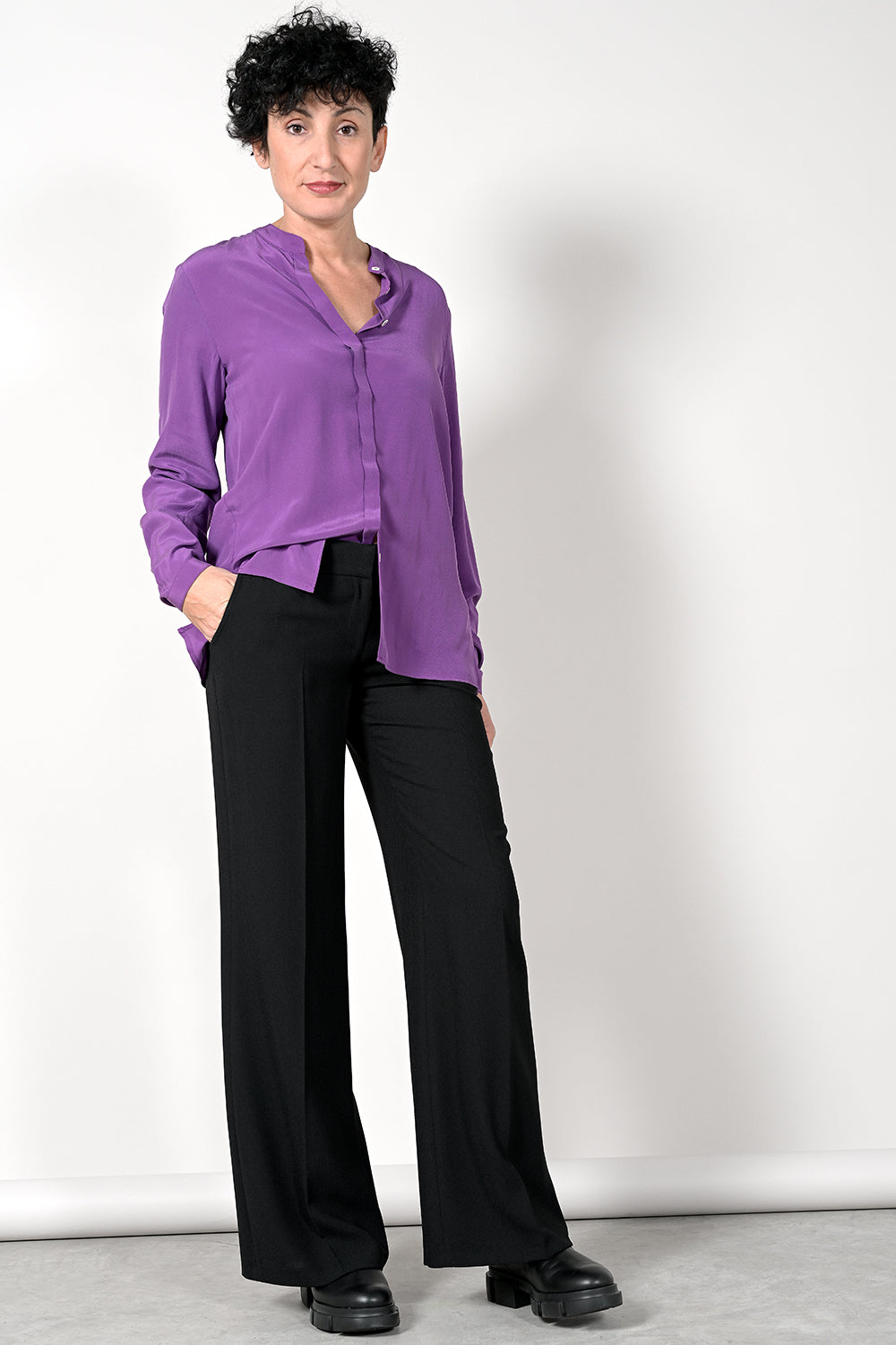 Camille Silk Blouse - prune