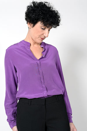 Camille Silk Blouse - prune