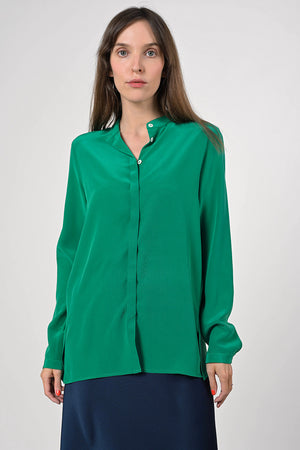 Camille Silk Blouse - smaragd