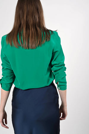 Camille Silk Blouse - smaragd