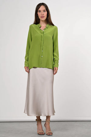 Camille Silk Blouse - sage