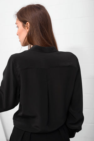 Casella Silk Blouse - nero