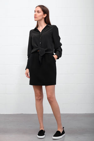 Casella Silk Blouse - nero