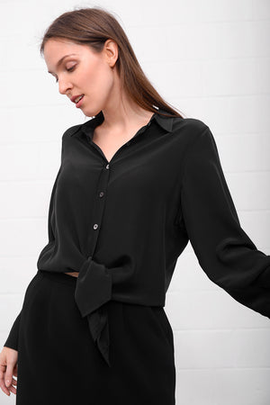 Casella Silk Blouse - nero