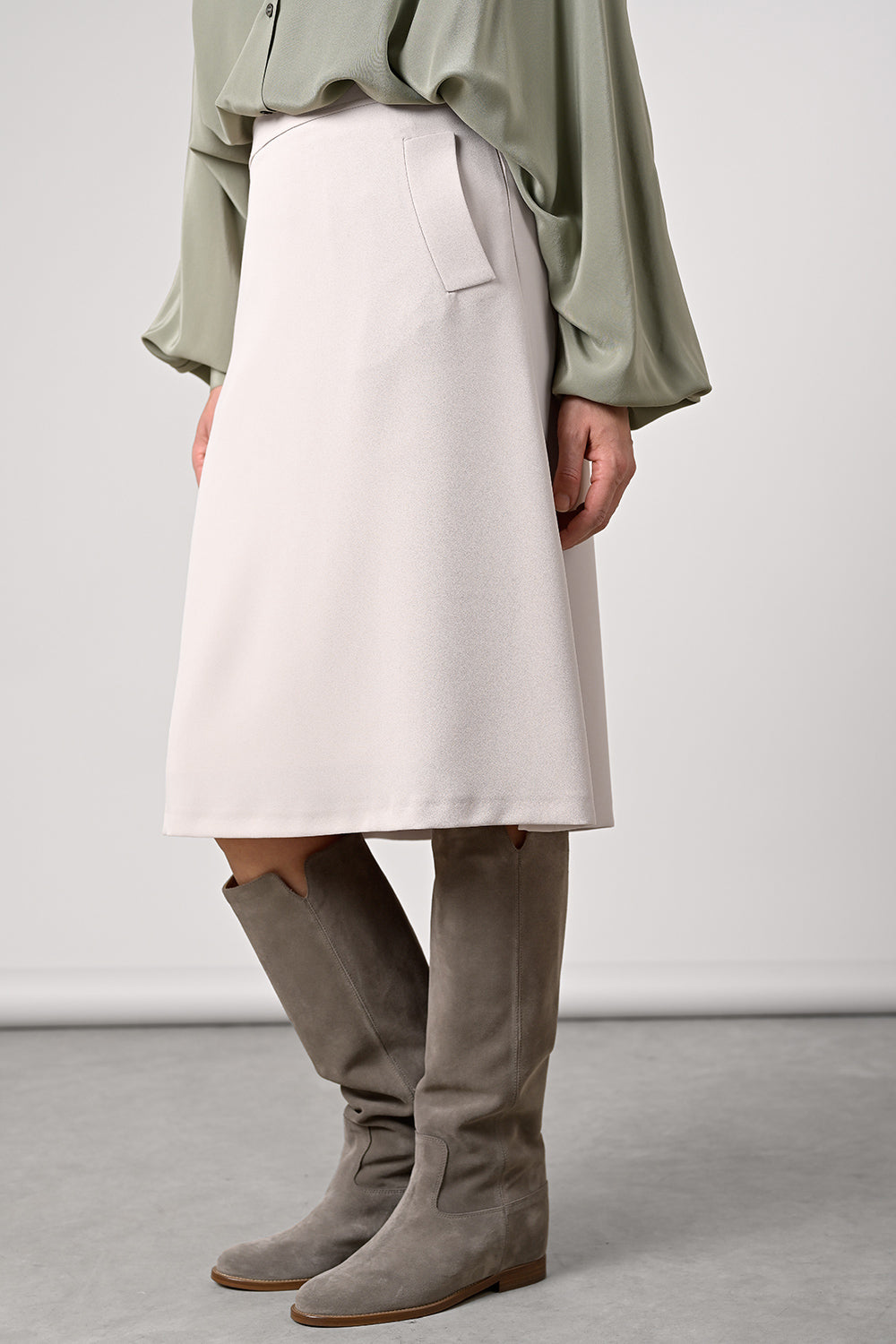 Beige store grey skirt