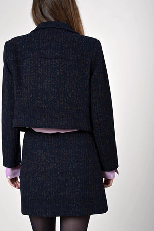 Gofia Wool Skirt - navy brown