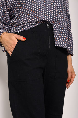 Parol Leinen Pants - nero